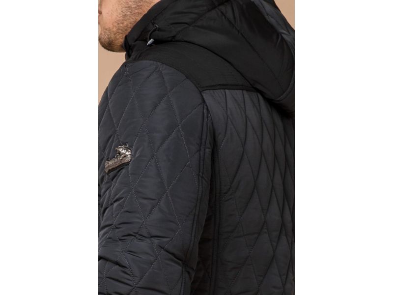 Мужская графитовая куртка зимняя прямого кроя модель 30538, фото 8