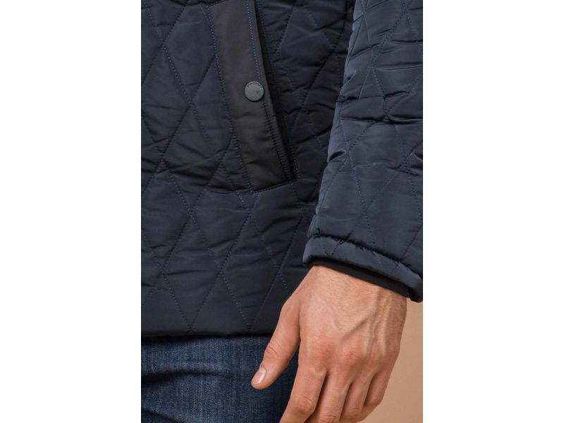 Светло-синяя куртка зимняя на кнопках для мужчин модель 30538, фото 7