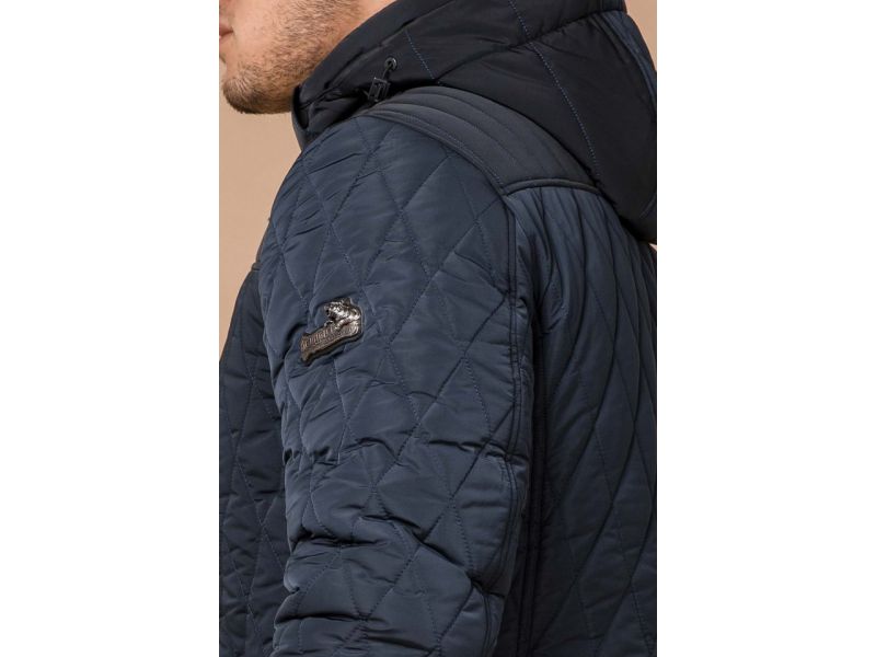 Светло-синяя куртка зимняя на кнопках для мужчин модель 30538, фото 8