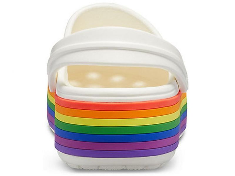 Crocband platform best sale rainbow clog