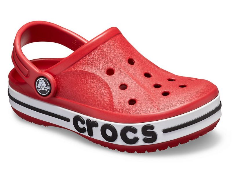 Вид спереди на детские сабо Crocs Bayaband Pepper