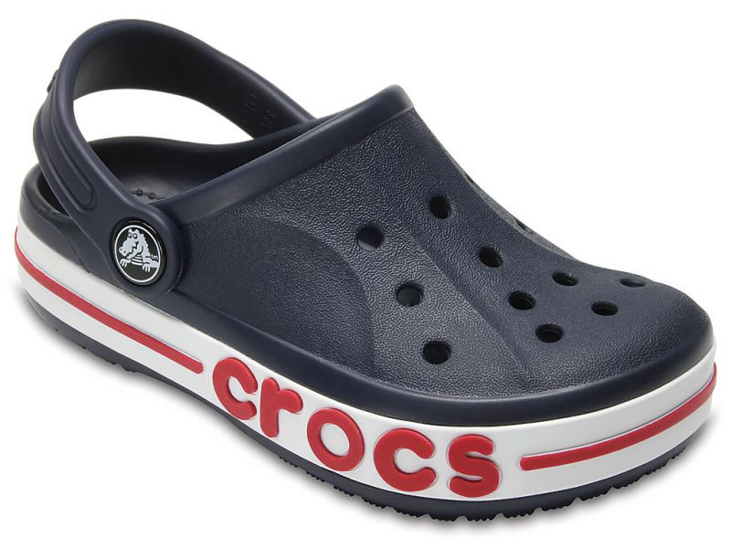 Сабо темно-синего цвета Crocs для детей — спереди