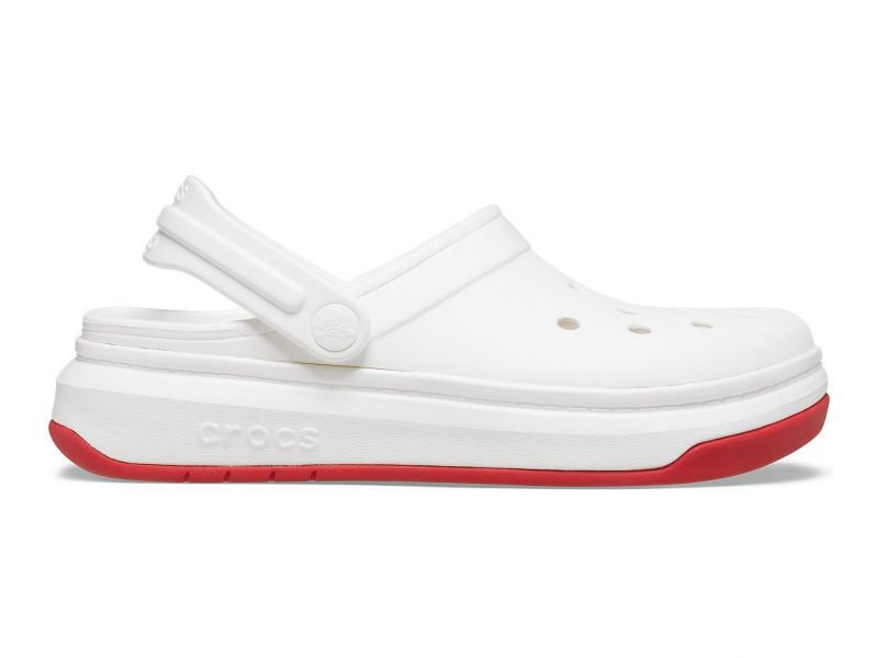 Кроксы белые с белым на толстой подошве Crocband™ Full Force Clog, фото 3