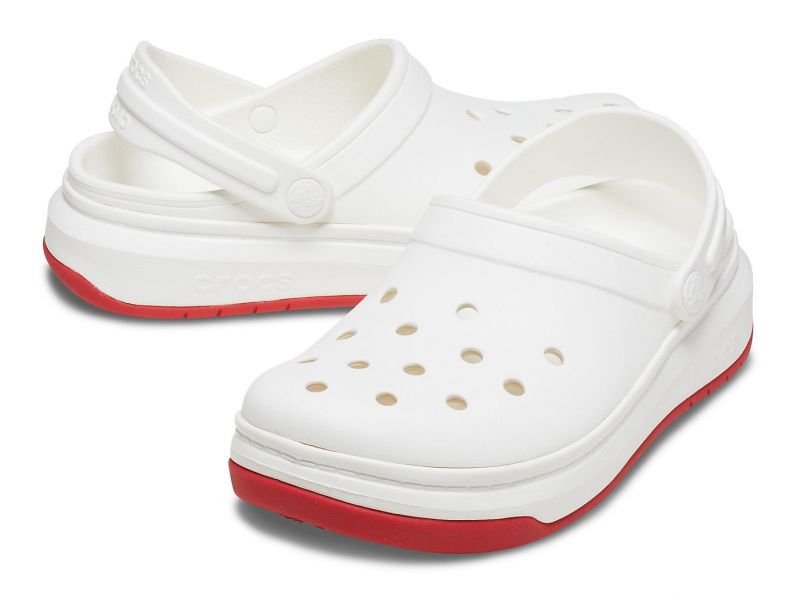Кроксы белые с белым на толстой подошве Crocband™ Full Force Clog, фото 2