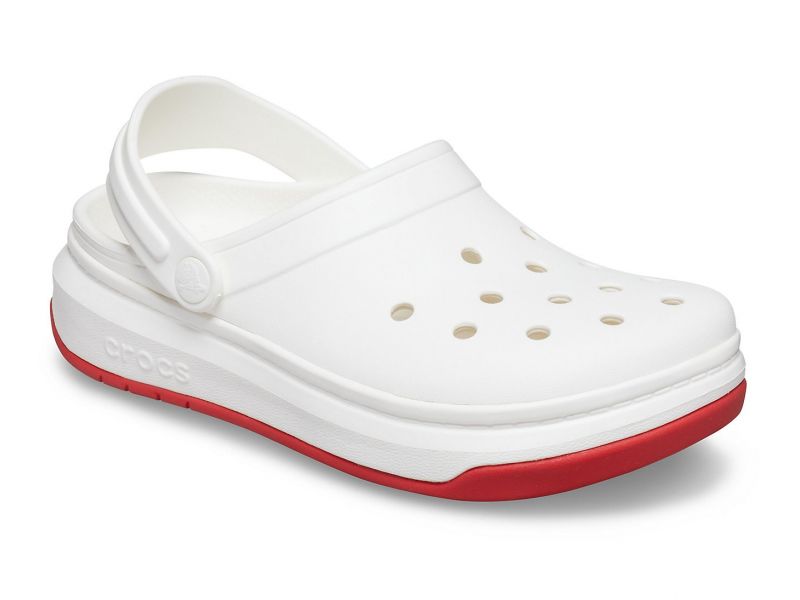 Кроксы белые с белым на толстой подошве Crocband™ Full Force Clog, фото 1