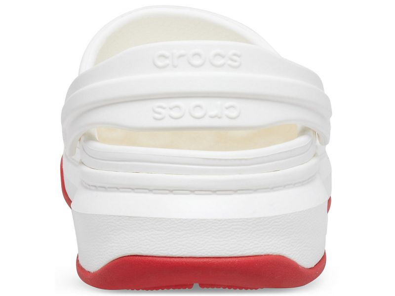 Кроксы белые с белым на толстой подошве Crocband™ Full Force Clog, фото 6