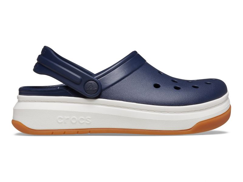 Кроксы синие с оранжевым на толстой подошве Crocband™ Full Force Clog, фото 1