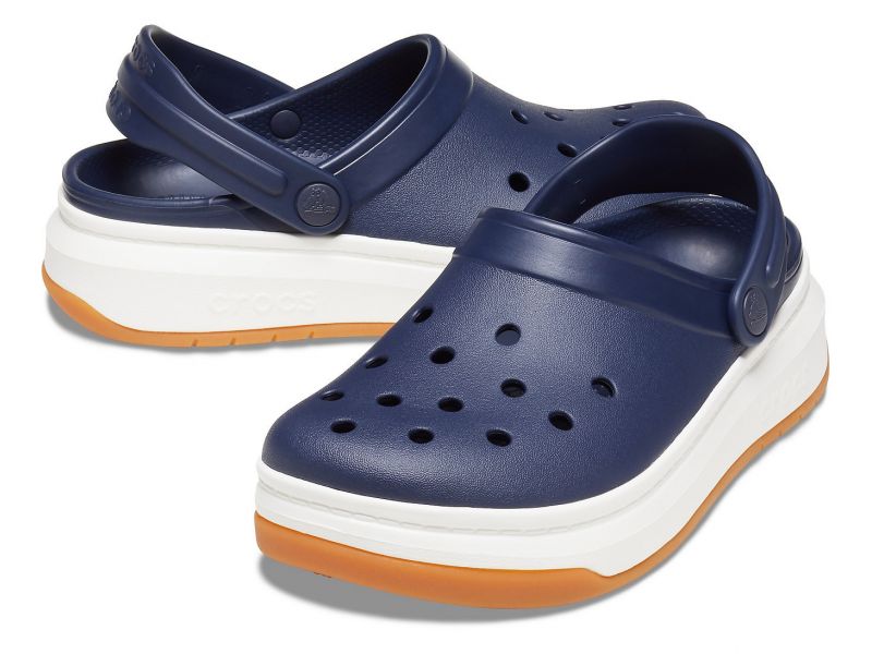 Кроксы синие с оранжевым на толстой подошве Crocband™ Full Force Clog, фото 6