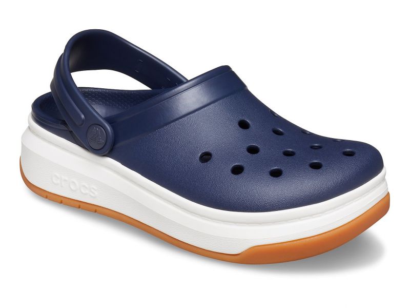 Кроксы синие с оранжевым на толстой подошве Crocband™ Full Force Clog, фото 2
