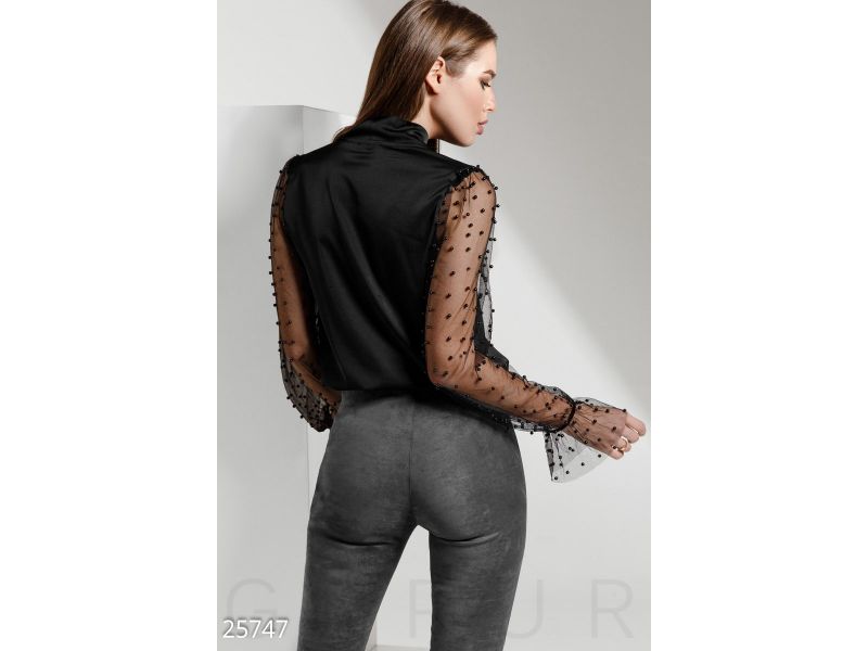 Эффектная шелковая блуза 25747, фото 3