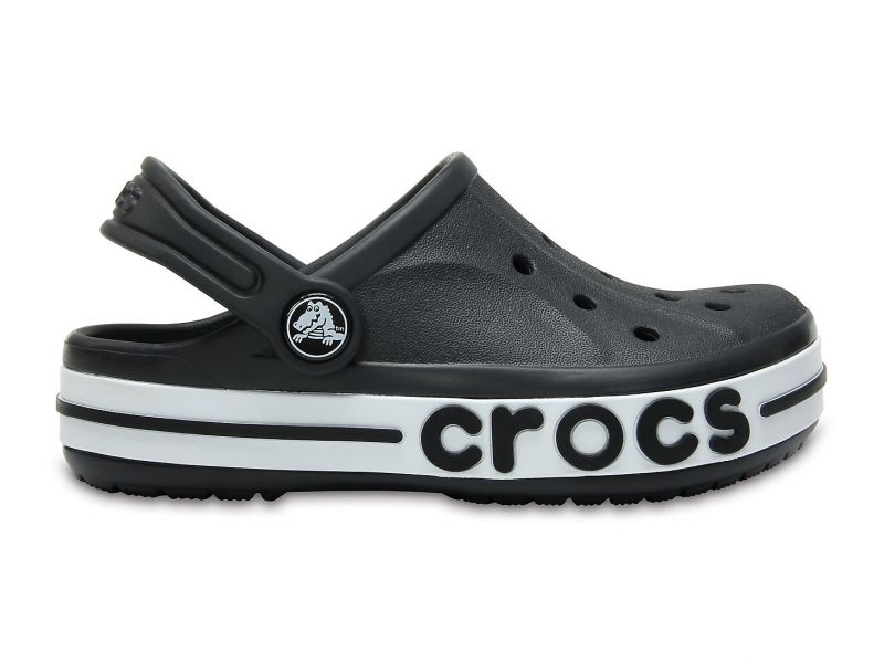 Оригинальные Crocs Bayaband Kids чёрные — вид сбоку, детские сабо, арт. 205100
