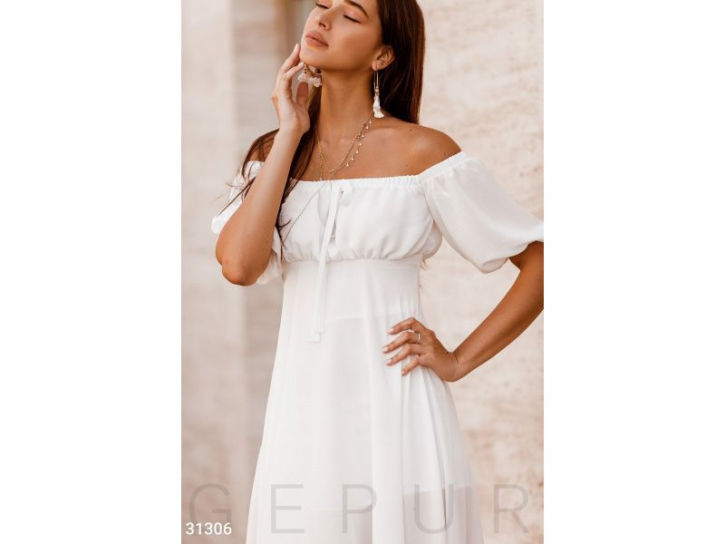 Асимметричное шифоновое платье 31306, фото 4