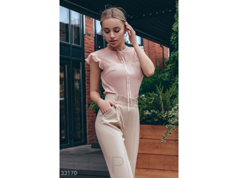 Блуза с кружевными вставками 33170, фото 2