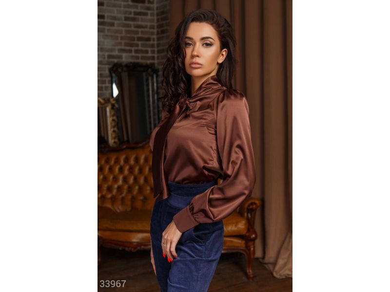 Классическая шелковая блуза 33967, фото 2