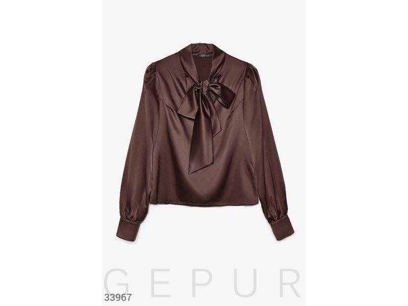 Классическая шелковая блуза 33967, фото 4