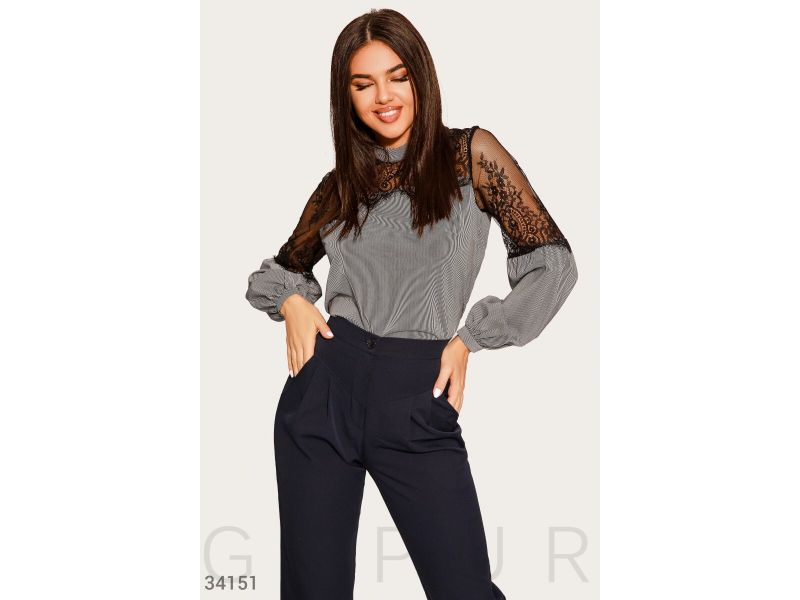 Блуза с ажурным декором  34151, фото 1
