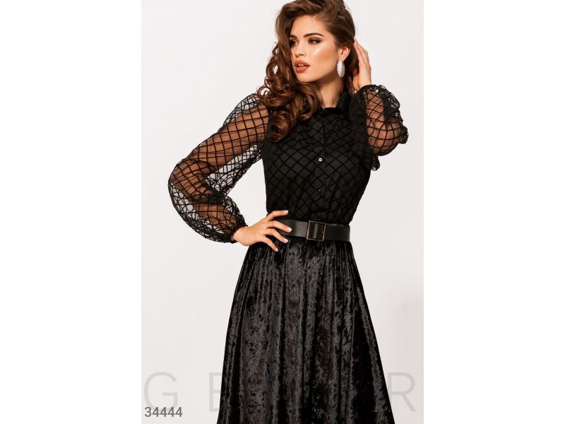 Блуза с прозрачными рукавами 34444, фото 2