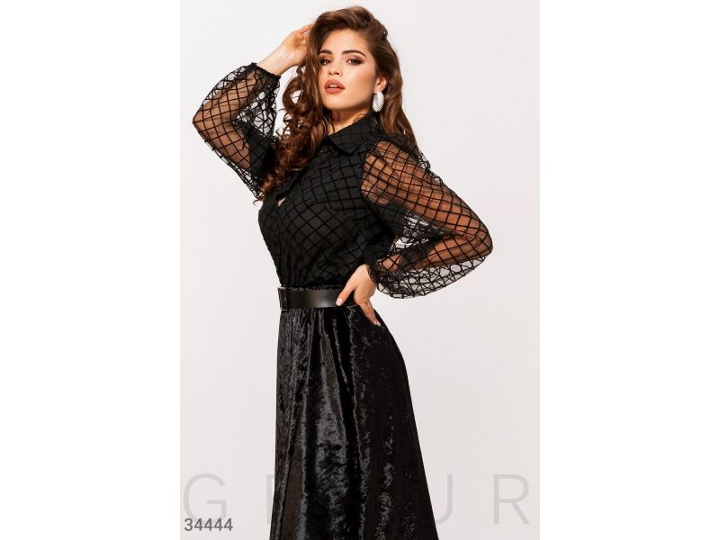 Блуза с прозрачными рукавами 34444, фото 3