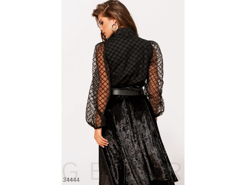 Блуза с прозрачными рукавами 34444, фото 4