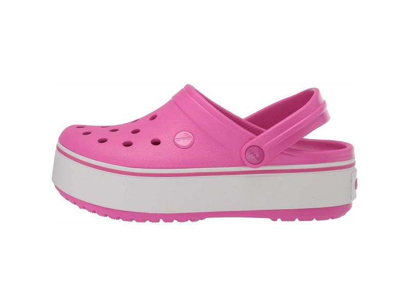 Кроксы на платформе розовые Crocs Crocband Platform Clog pink, фото 4