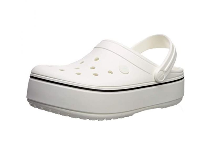 Кроксы на платформе белые Crocs Crocband Platform Clog white, фото 3