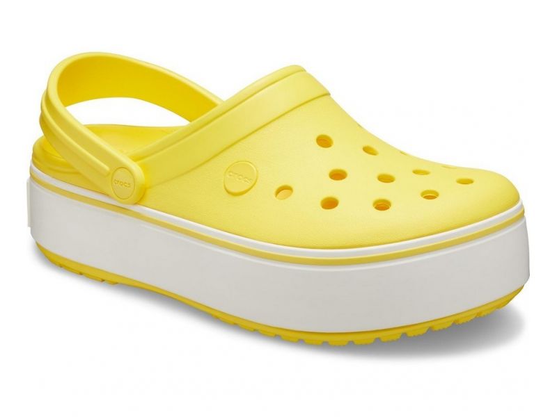 Crocs Crocband Platform Clog желтые Кроксы на платформе женские. Оригинал Сабо крокс, фото 2